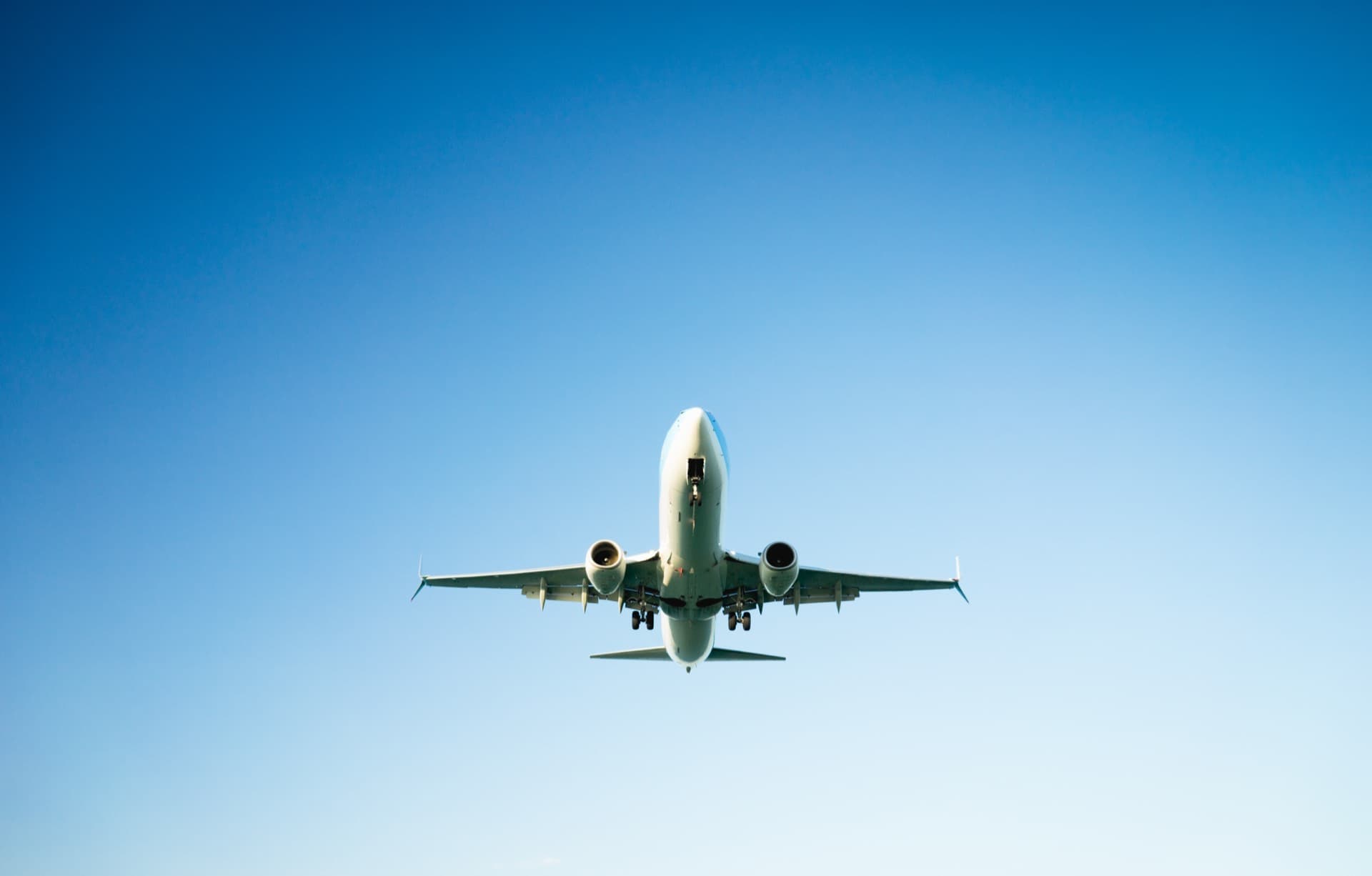 Passenger plane in flight